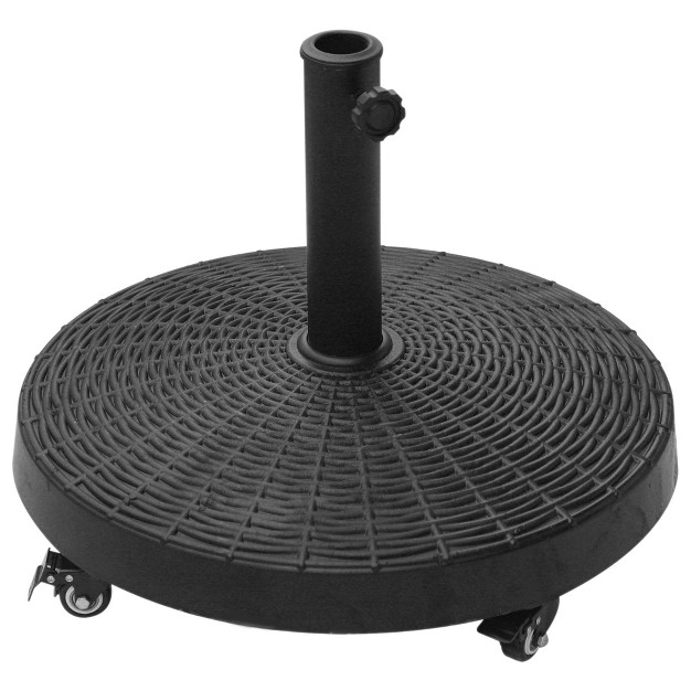 Round Heavy Duty Umbrella Stand For 1 5 quot Or 2 quot Umbrella Poles Patio Market Stand Black