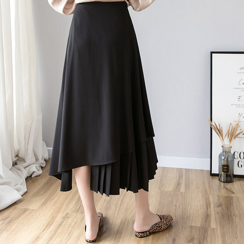 New Hepburn Style High Waist Large Swing Umbrella Skirt