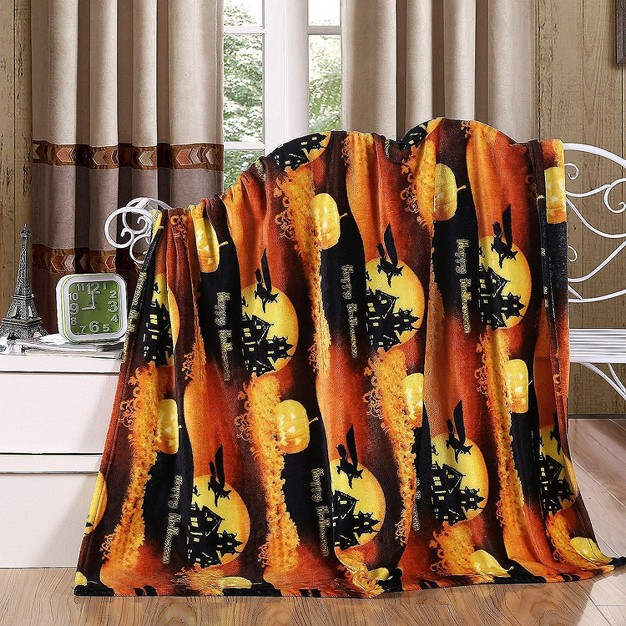 Kate Aurora Ultra Soft amp Cozy Oversized Halloween Flying Witches Plush Throw Blanket Cover 50 In W X 60 In L