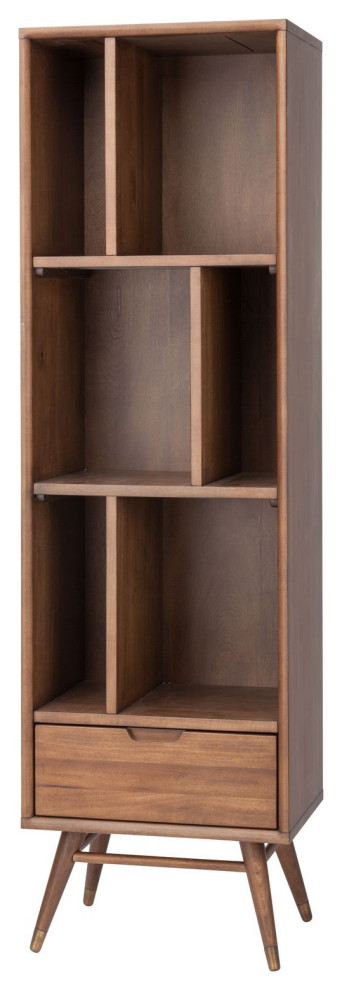 Nuevo Furniture Baas Bookcase Shelving in Walnut   Midcentury   Bookcases   by Unlimited Furniture Group  Houzz