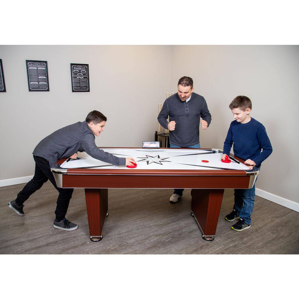 Hathaway Midtown 6 ft. Air Hockey Family Game Table w Electronic Scoring High-Powered Blower Strikers and Pucks BG1037