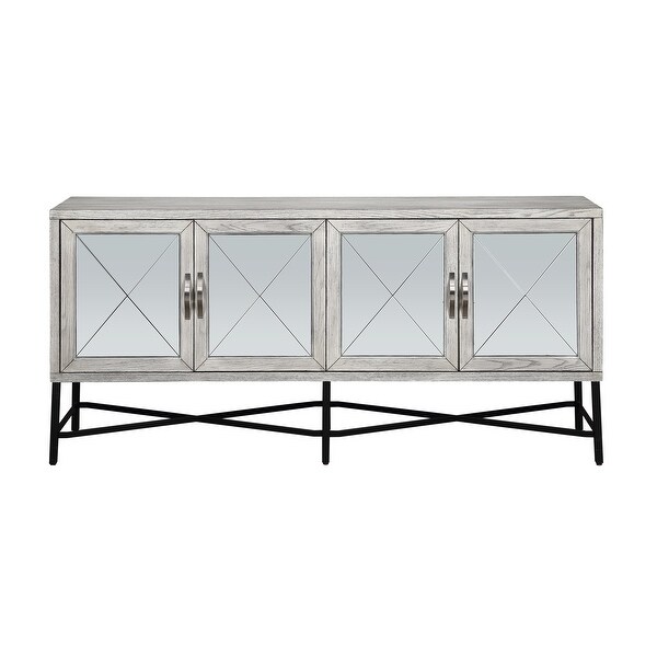 Somette Gabby Hazy White Four Door Media Credenza - 72