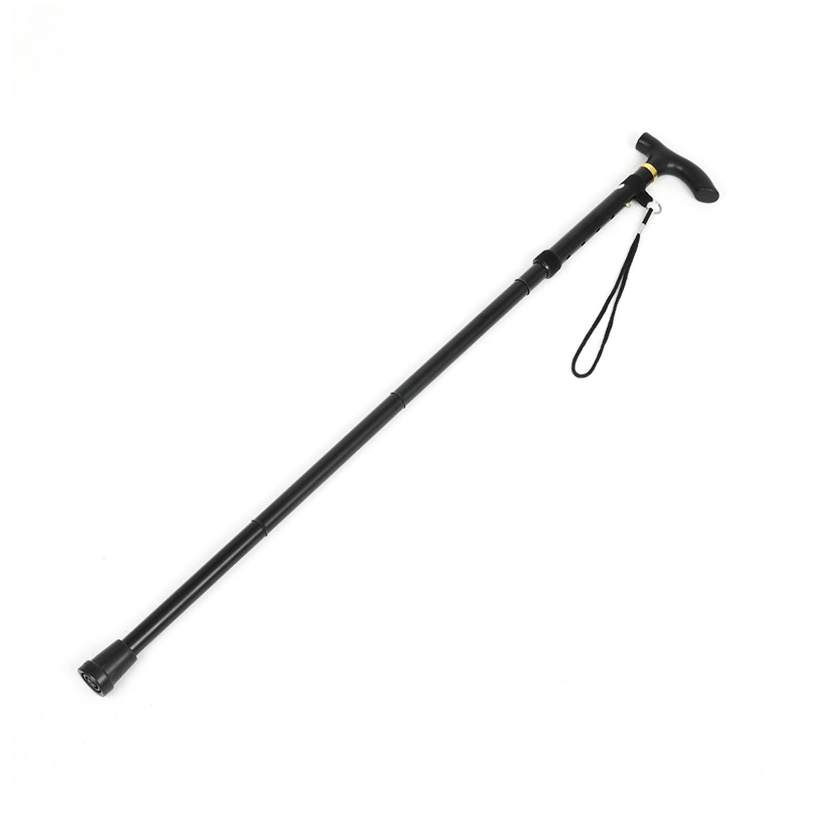 Foldable Aluminum Alloy Hiking Poles 4 Section Ultralight Collapsible Poles Walking Stickblack