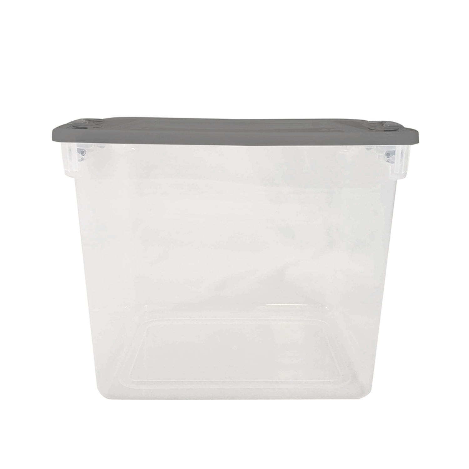 Homz Latching 31 qt Black/Clear Storage Tote 12-1/8 in. H X 13 in. W X 16-1/4 in. D Stackable