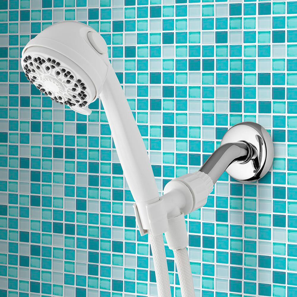 Waterpik 5-Spray 3.5 in. Single Wall Mount Handheld Shower Head in White FPC-551E