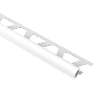 Schluter Systems Rondec Bright White 516 in. x 8 ft. 2-12 in. PVC Bullnose Tile Edging Trim PRO80BW