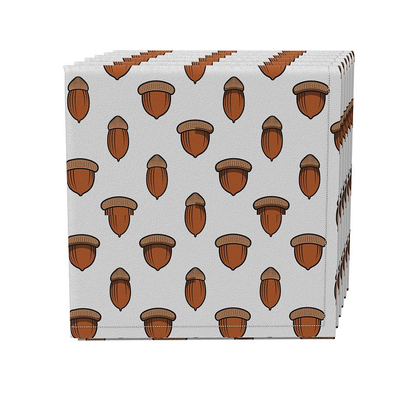 Napkin Set of 4， 100% Cotton， 20x20， Falling Acorns