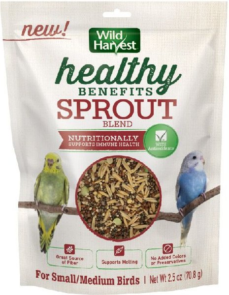 Wild Harvest Healthy Benefits Sprout Blend Small and Medium Bird Treats， 2.5-oz bag