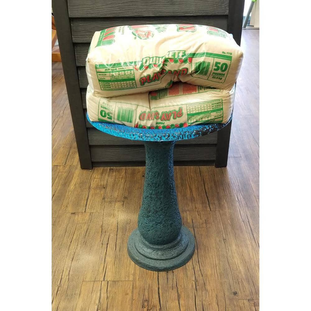 Exaco 24 in. H x 18 in. W Endura Clay 2-Shade Green Bird Bath FM-2470G