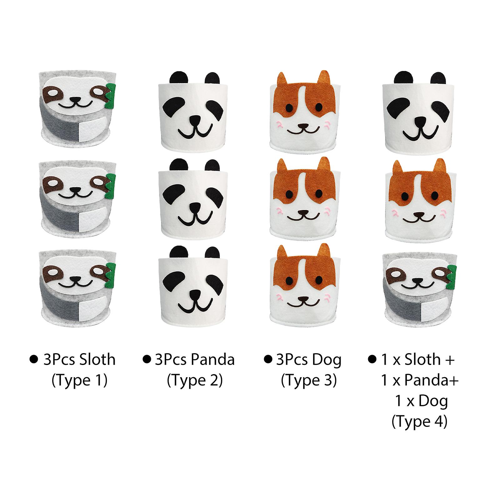 Sloth Panda Dog Planter Felt Plant Pots Cute Animal Shaped Cartoon Flower Planter Grow Bag Container Flowerpot For Indoor Outdoor Patio Home Garden De