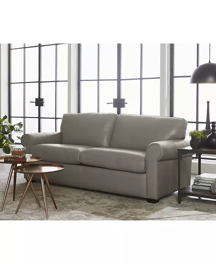 Furniture Orid 77 Leather Roll Arm Apartment Sofa