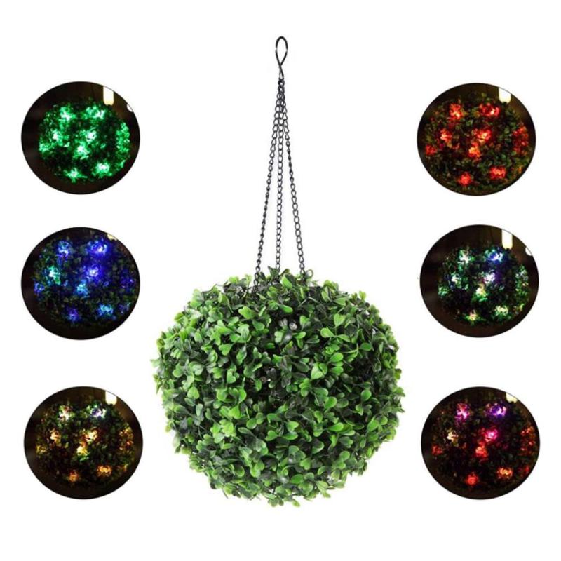 Solar Powered 15 Led Garden Hanging Lantern Outdoor Light Color Changing for Party Decor