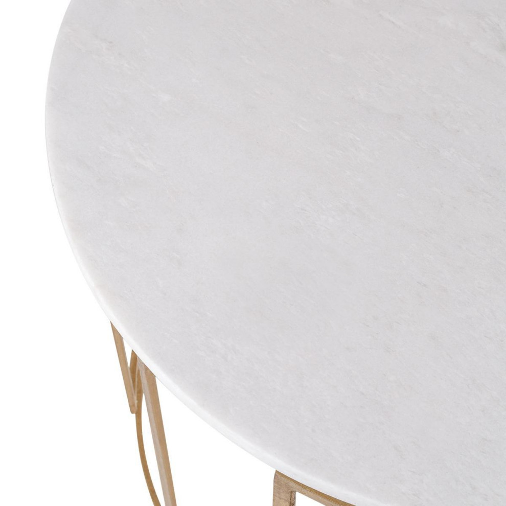 Legend White Marble Accent Table   Contemporary   Side Tables And End Tables   by Rustic Home Furniture Deco  Houzz