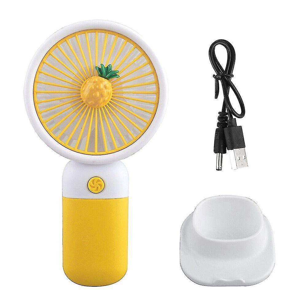 Plastic Phone Holder Folding Desk Fan Small Cooler Hand-held Fans Cooling Fans. (yellow)(1pcs)