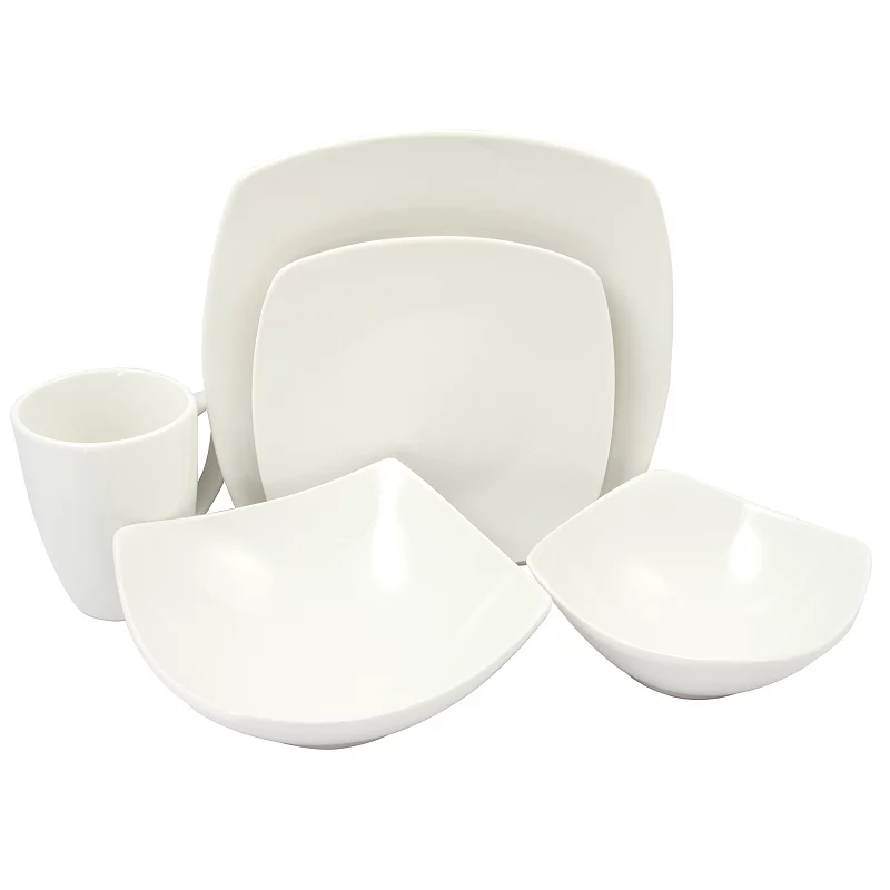 Gibson Everyday Zen Buffetware 30-Piece Dinnerware Set， White