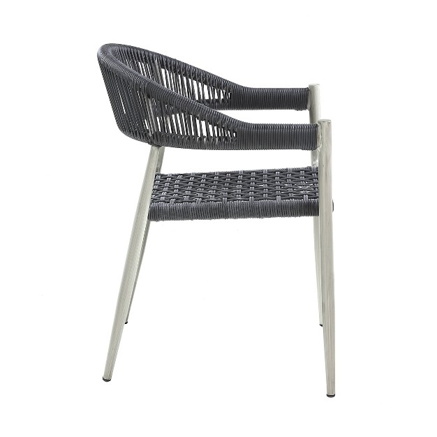 2pk Gristine Metal Outdoor Arm Chairs Mibasics