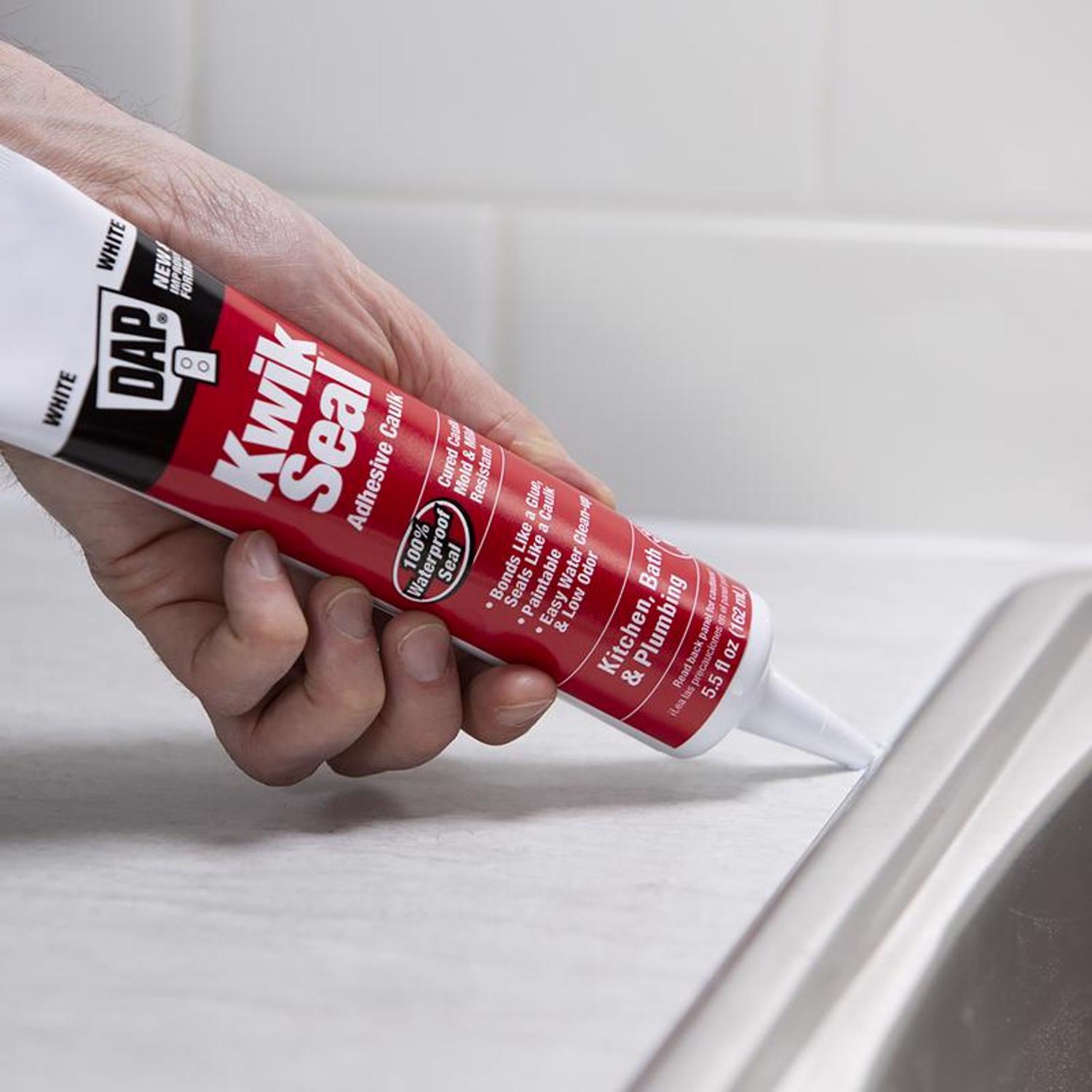 DAP Kwik Seal White Acrylic Latex Kitchen and Bath Adhesive Caulk 5.5 oz