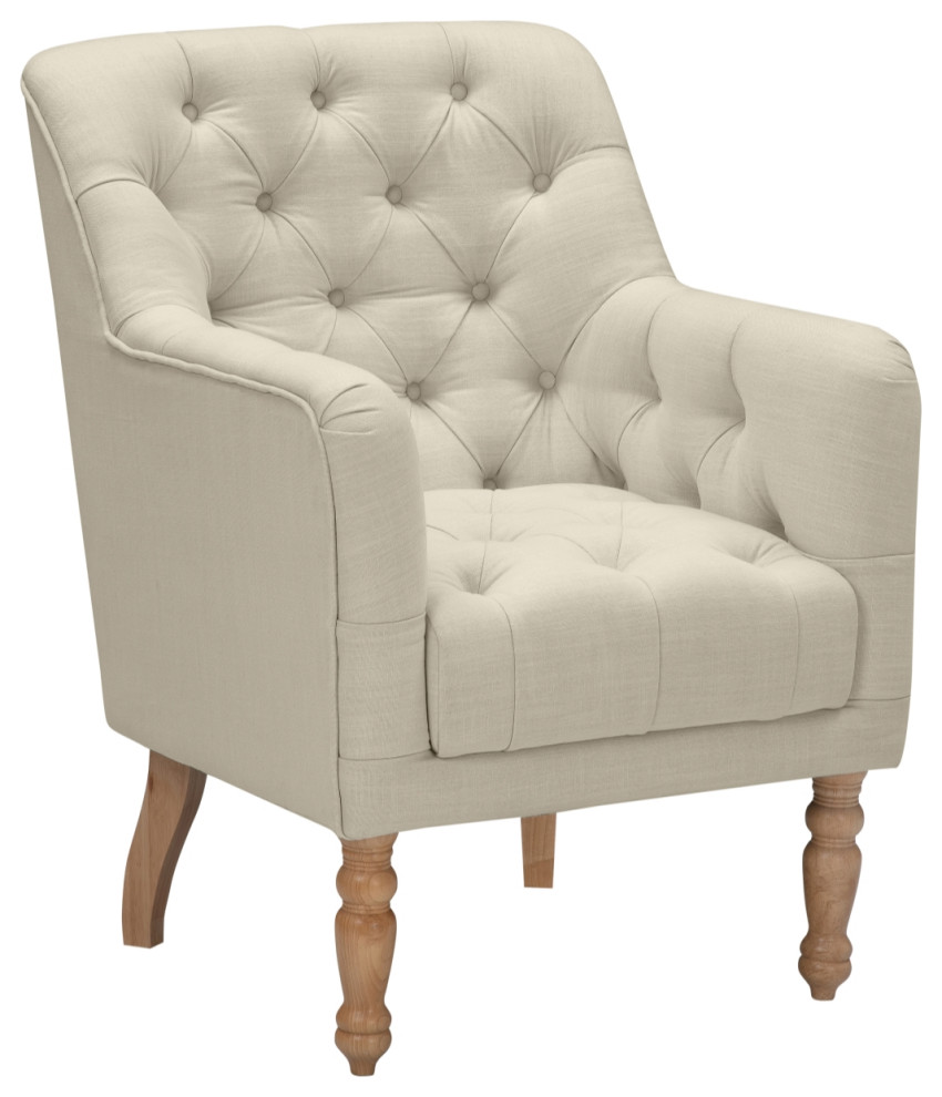 Rustic Manor Aadya Accent Chair Upholstered  Linen   Traditional   Armchairs And Accent Chairs   by Inspired Home  Houzz