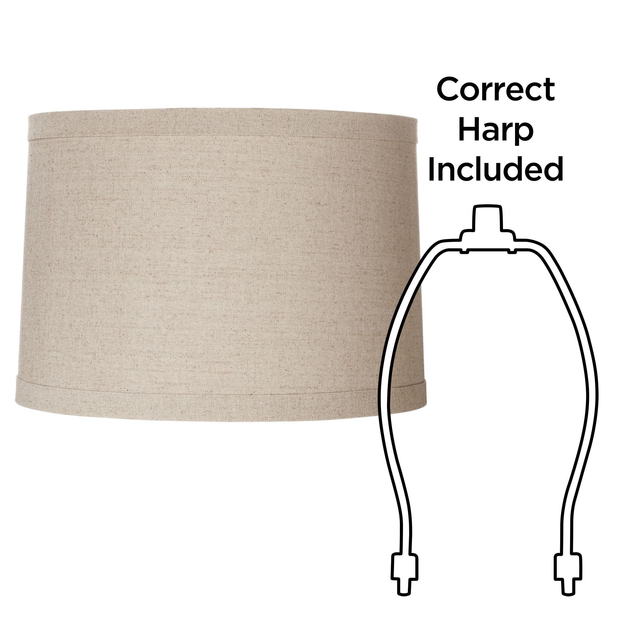 Springcrest Natural Linen Medium Drum Lamp Shade 15