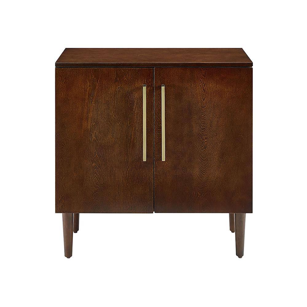 CROSLEY FURNITURE Everett 31 in. Mahogany Standard Rectangle Wood Console Table with Cabinet CF6122-MA