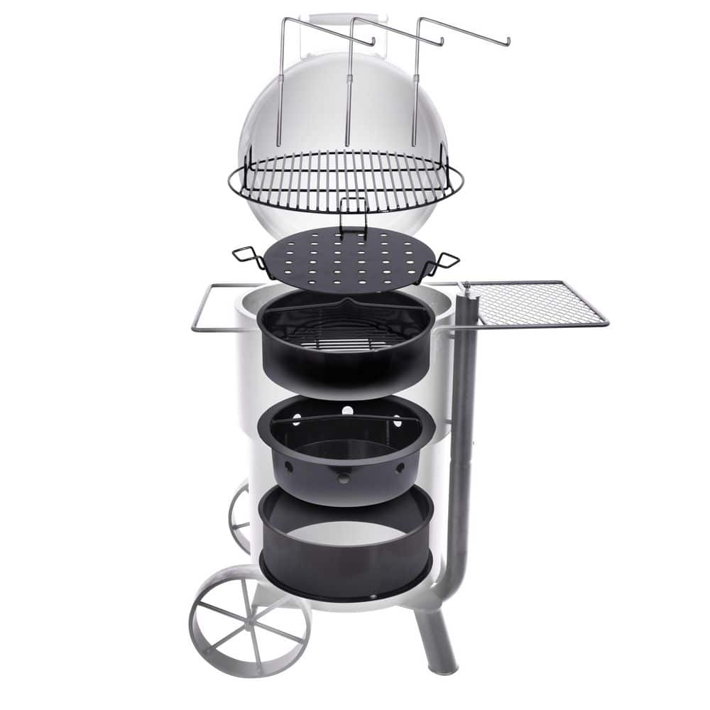 OKLAHOMA JOE'S Bronco Pro Charcoal Drum Smoker and Grill in Black with 366 sq. in. Cooking Space 19202099