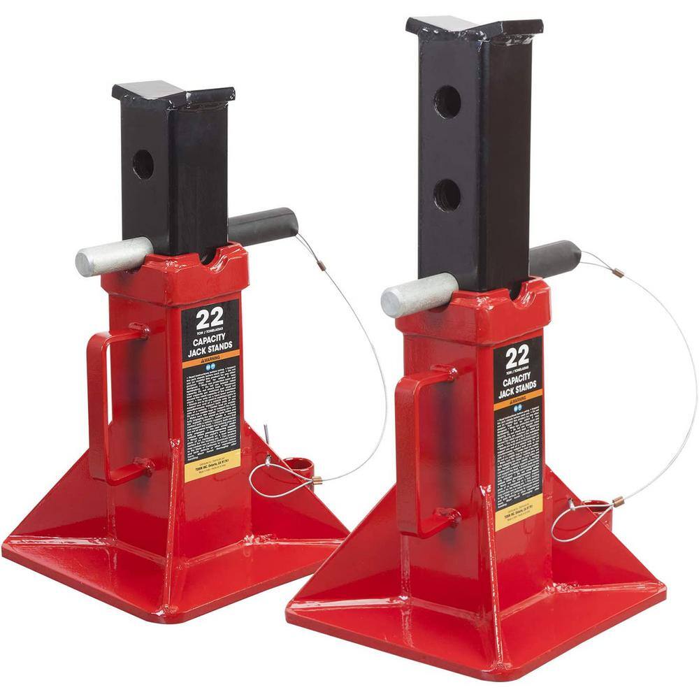 Big Red 22-Ton Heavy-Duty Jack Stands (2 Pack) T90072