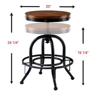 Southern Enterprises Christopher Industrial Adjustable Height Black Bar Stool HD864365