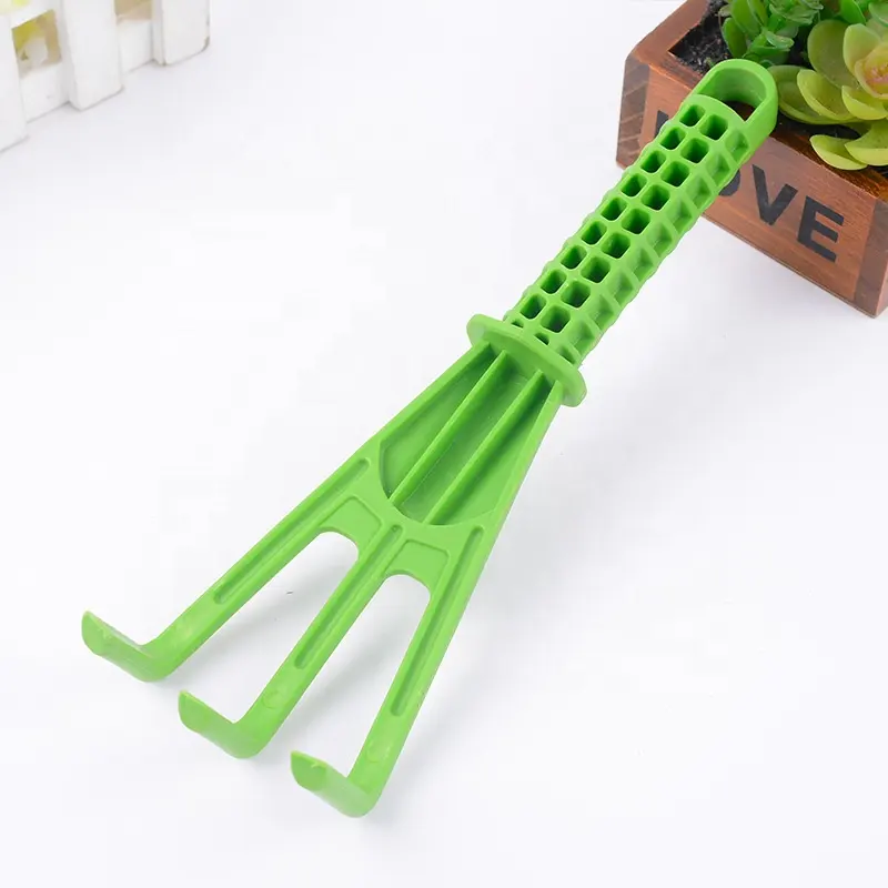 Portable Garden Cultivator 3 Teeth Claw Plastic Mini Hand Rake Tool For Kids Lawn Planting