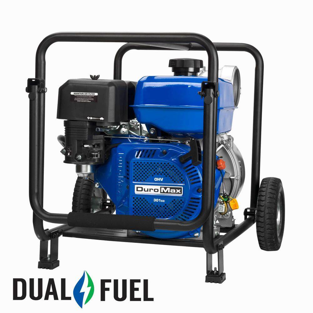 DUROMAX 301cc 4 in. Dual Fuel Semi-Trash Water Pump XP904WX