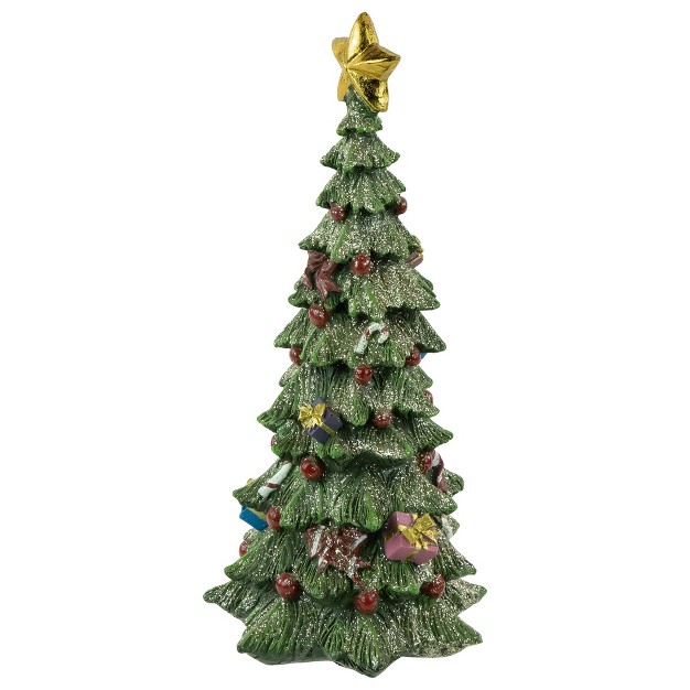 Glittered Christmas Tree With A Star Tabletop Decoration