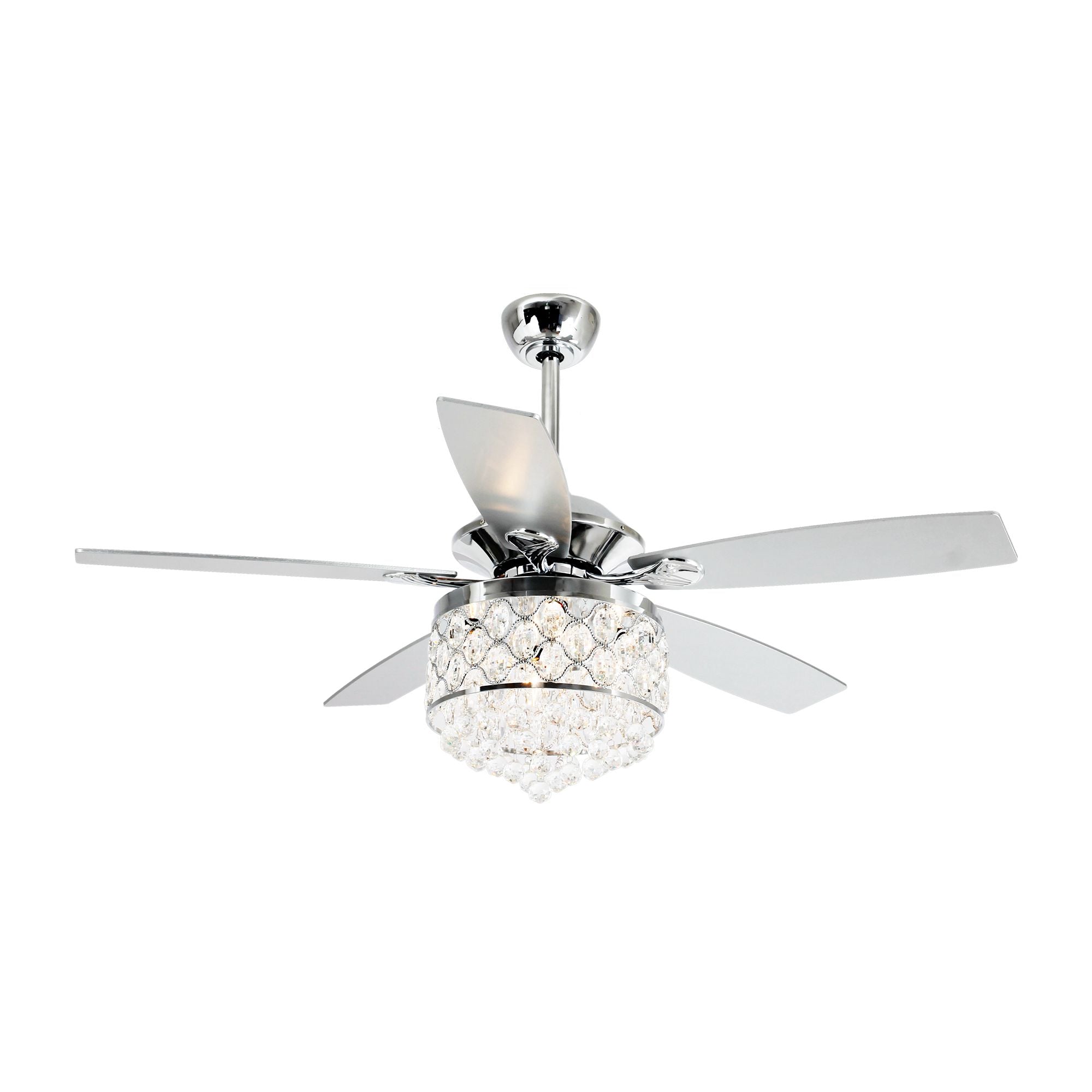 Ceiling Fans with Remote Control 52 Inch Crystal Chandelier Fans with Lights 5 Reversible Blades Ceiling Fans, Bulbs Not Included, F6218