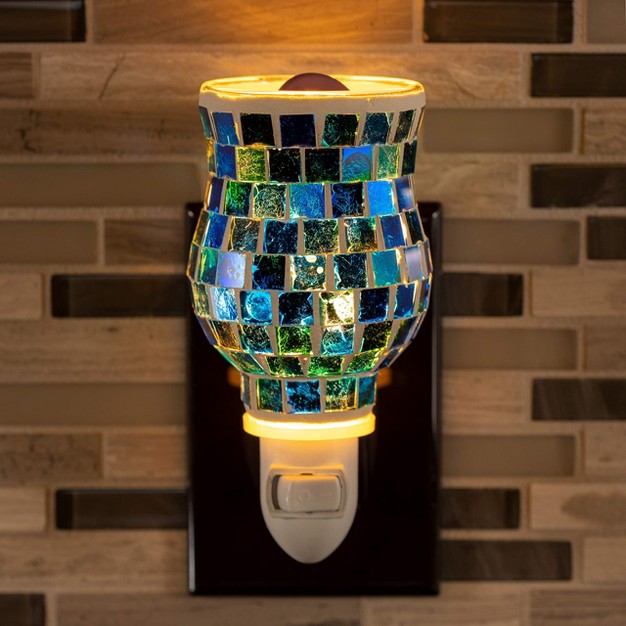 Dawhud Direct Ocean Blue Mosaic Wall Plug in Wax Warmer