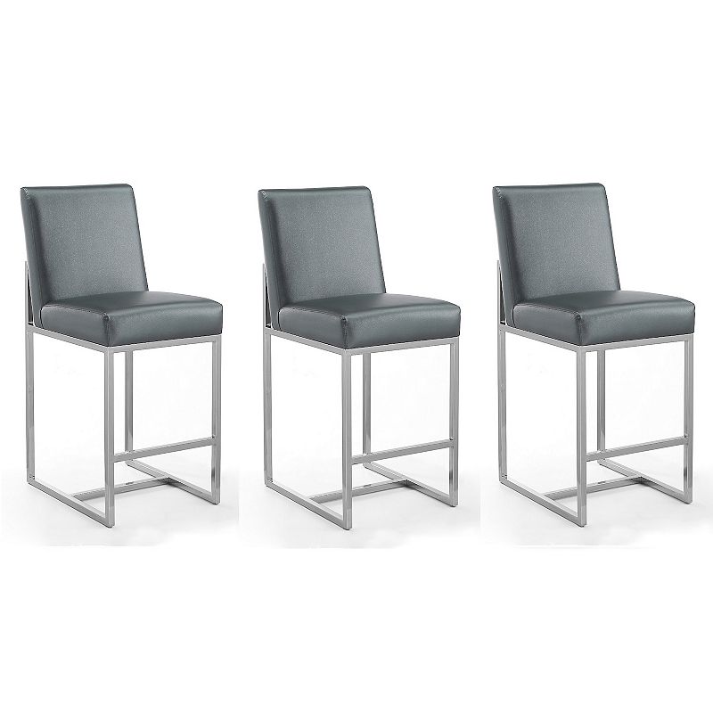 MANHATTAN COMFORT Element Faux Leather Counter Stool 3-piece Set