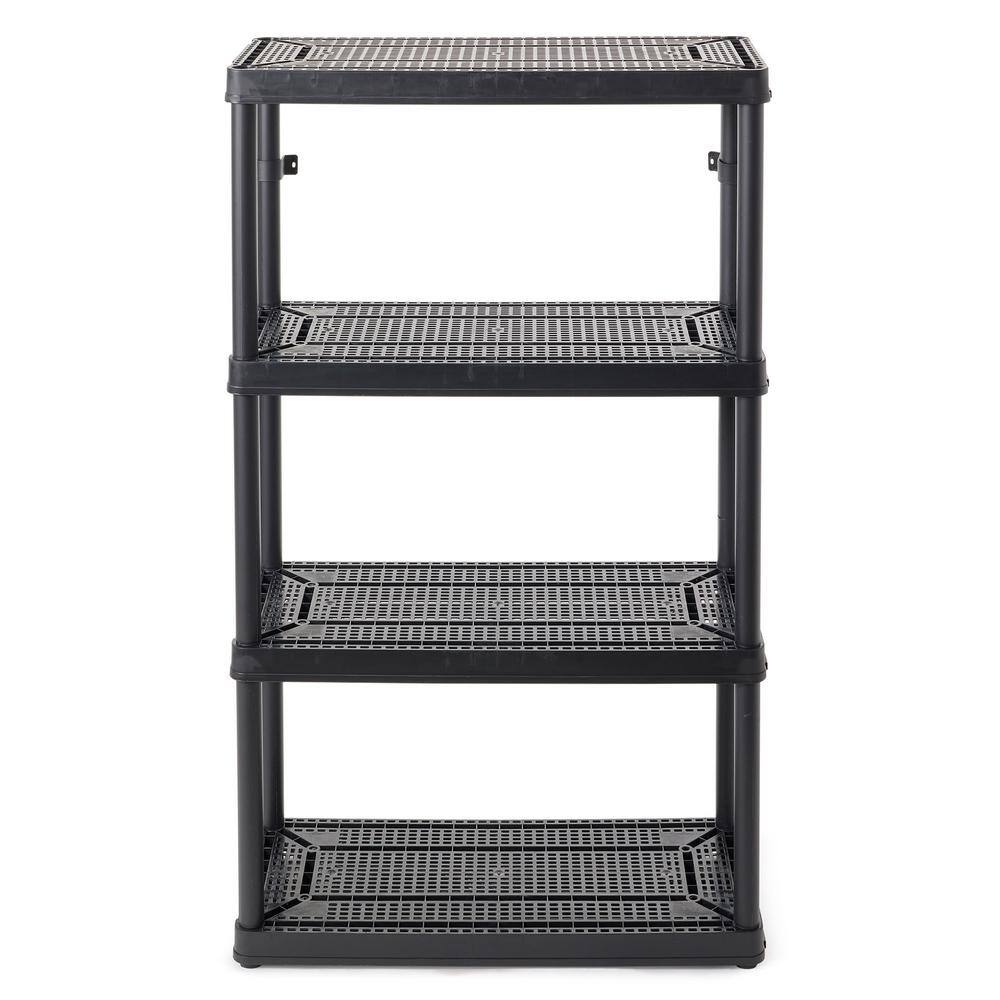 GRACIOUS LIVING Black 4-Tier Fixed Height Ventilated Shelving Unit (4-Pack) (32 in. W x 54.5 in. H x 14 in. D) 4 x GL91021MAXIT-1C-36