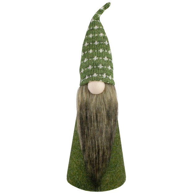 Green And White Cone Gnome Christmas Tabletop Decor