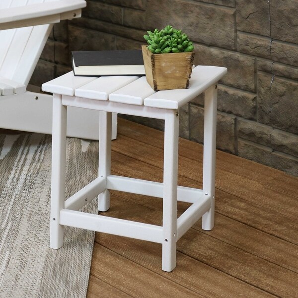 Sunnydaze AllWeather White Outdoor Side Table