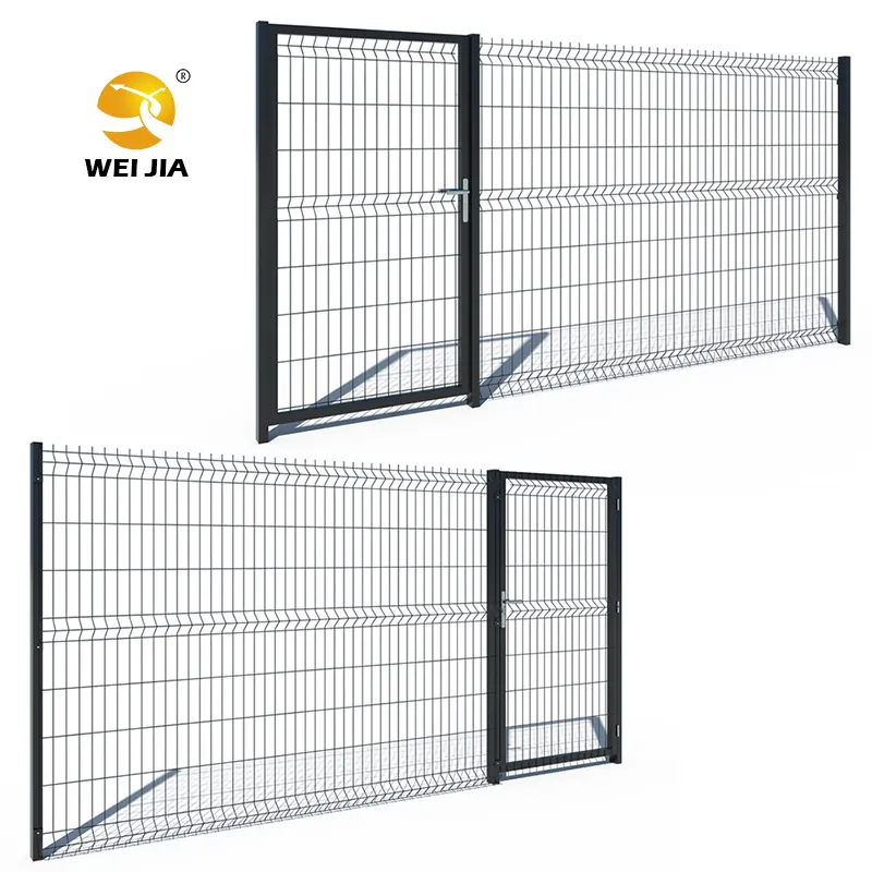 Factory direct supply Manufacturer V Folded Welded Curved Wire Mesh Fence Panel Solar Fence Metal Steel Pvc Coated Garden Fence