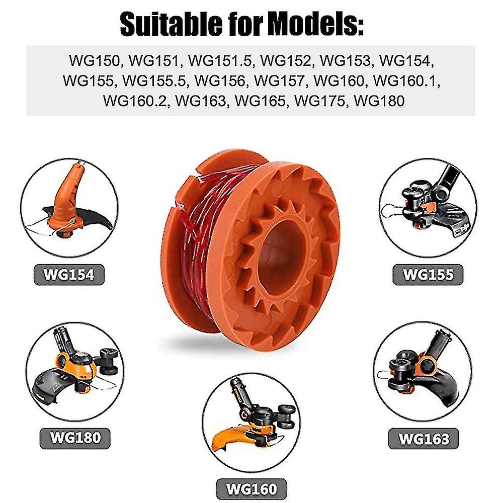 Compatible Withcompatible Withwa0010 Replacement Trimmer Spool Line For Worx Wg154 Wg163 Wg160