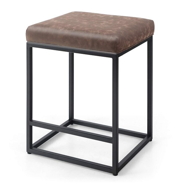 PHI VILLA 24''/ 30'' Height Metal Frame Modern Square Barstool