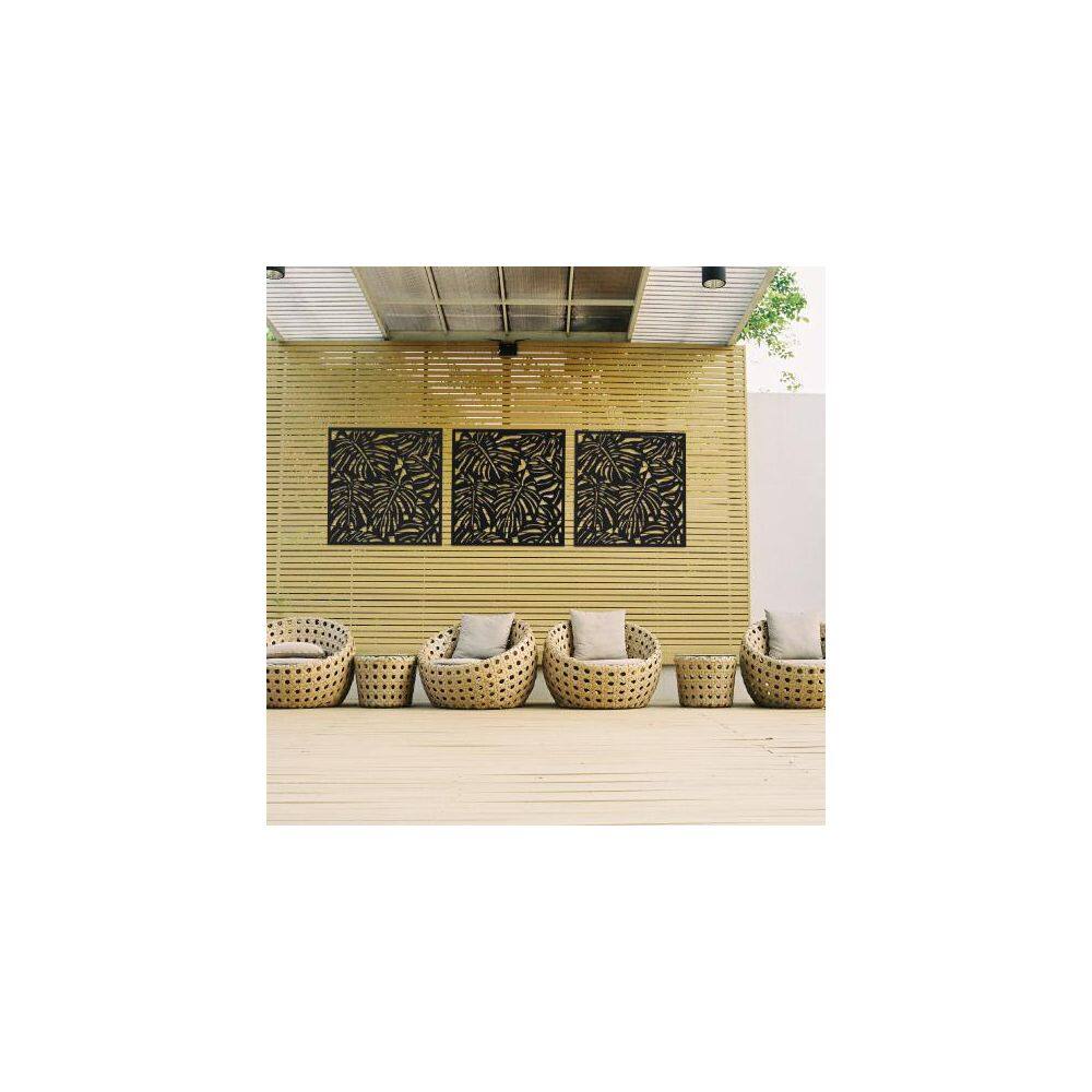 Matrix Arum 35.4 in. x 35.4 in. Charcoal Recycled Polymer Decorative Screen Panel Wall Decor and Privacy Panel B-AR9090-CH-D