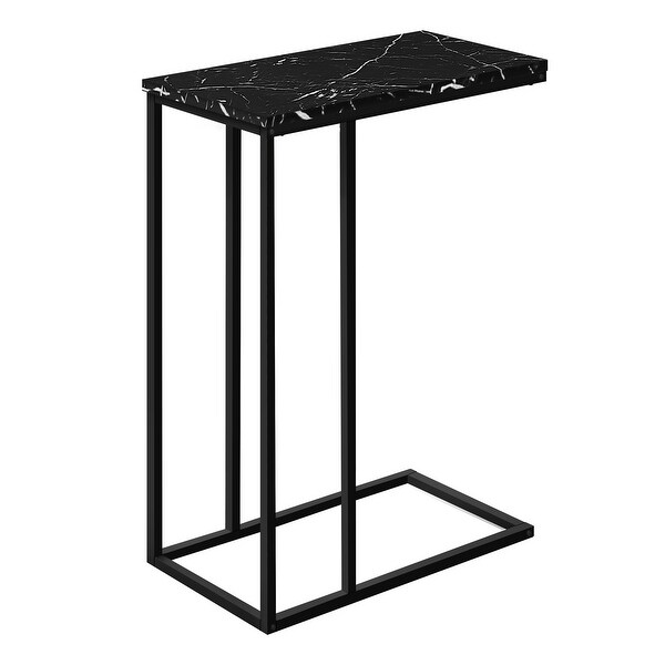 Accent Table， C-shaped， End， Side， Snack， Living Room， Bedroom， Metal， Laminate， Contemporary， Modern - 15.75