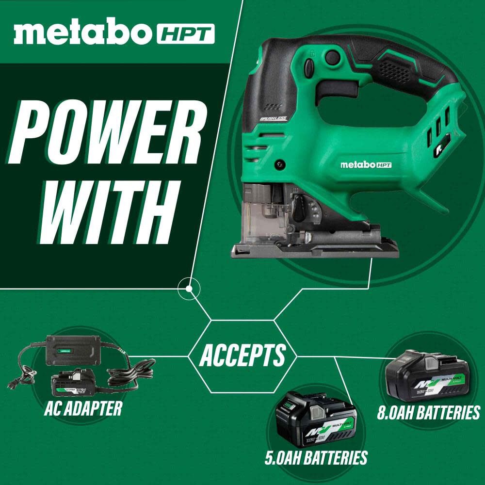 Metabo HPT 36V MultiVolt Brushless Jig Saw， Bare Tool CJ36DAQ4M from Metabo HPT