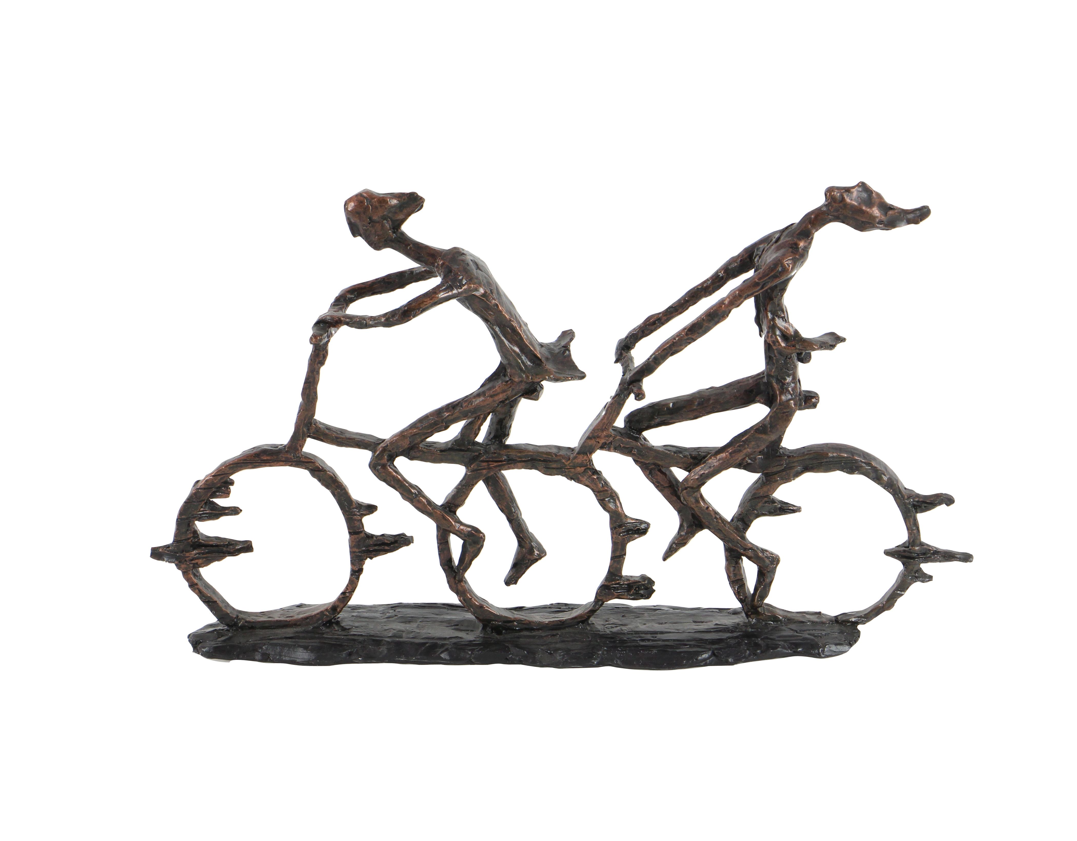 Brass Polystone Industrial Sculpture Bicycle 13 X 21 X 3