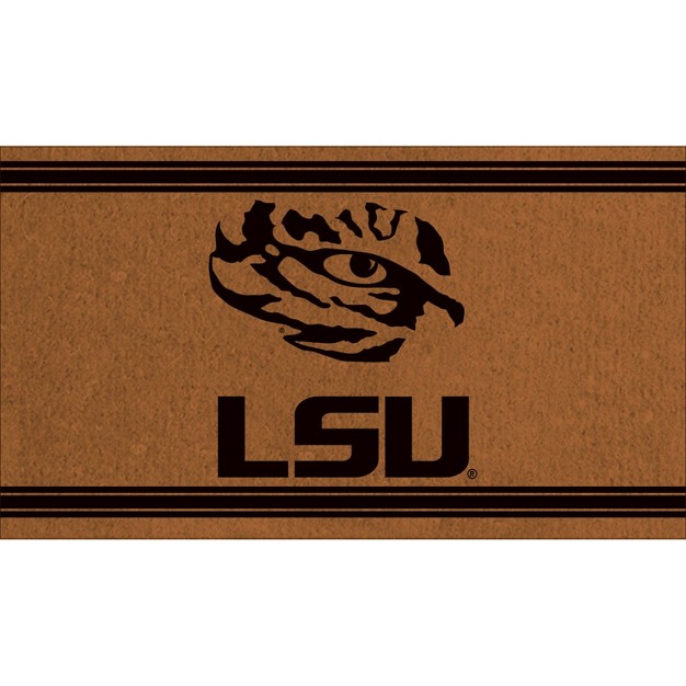 Evergreen Louisiana State University Logo Turf Mat Brown 28 X 16 Inches Indoor Outdoor Doormat