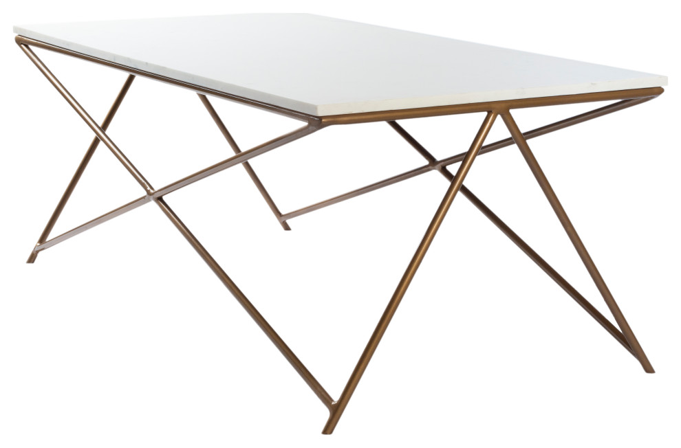 Norah Contemporary Marble Top  Geometric Center Table   Midcentury   Coffee Tables   by Homesquare  Houzz