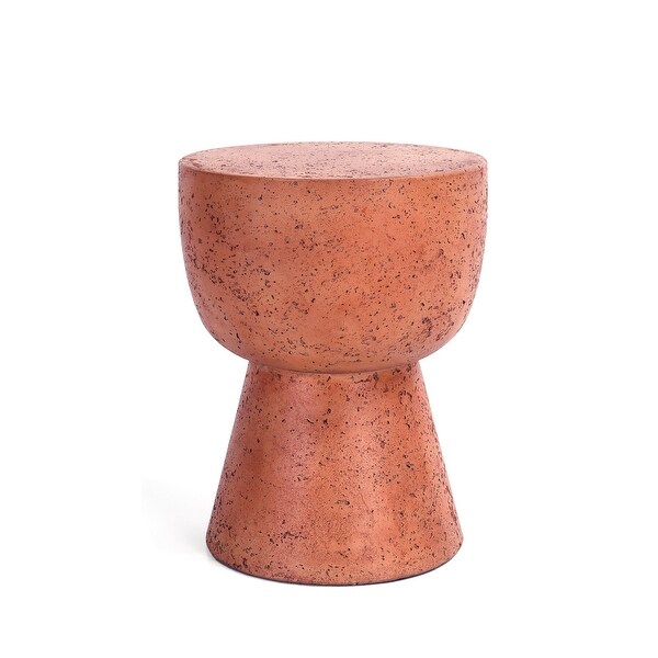 Classic Home Dean Concrete Outdoor Accent Table in Rust