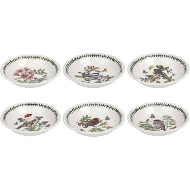 Portmeirion Botanic Garden Birds Collection Pasta Bowl Set of 6   8.5 inch