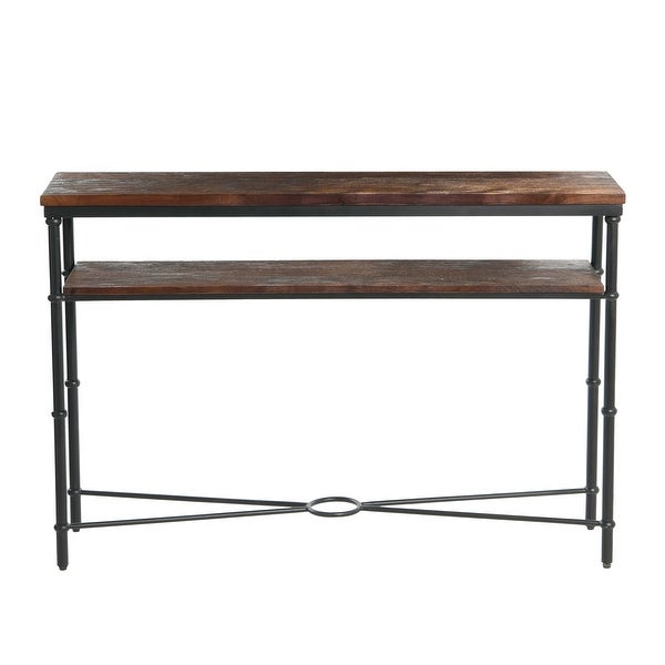 Saratoga Rustic Solid Wood and Iron Console Table