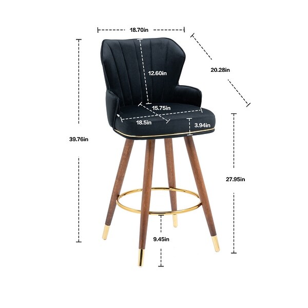 wivel Bar Stools with Backrest Footrest ，with a fixed height of 360 degrees