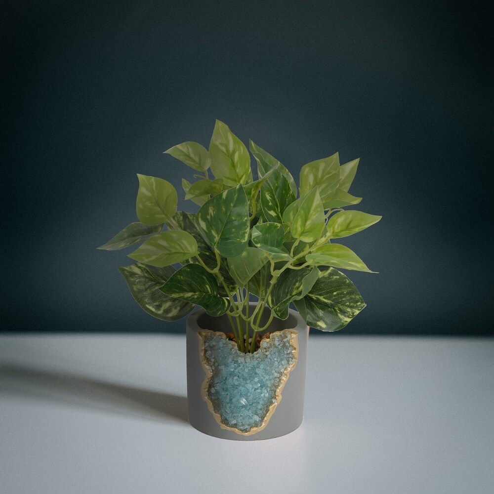 Blue Amethyst Crystal Planter